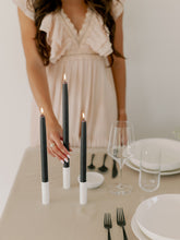 Load image into Gallery viewer, Charcoal | Dipped Beeswax Taper Candles