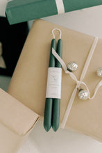Load image into Gallery viewer, Forest Green | Dipped Beeswax Taper Candles