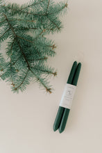 Load image into Gallery viewer, Forest Green | Dipped Beeswax Taper Candles