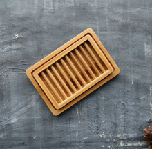 Load image into Gallery viewer, Dual-Layer Bamboo Soap Dish