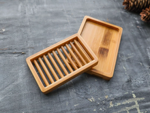 Load image into Gallery viewer, Dual-Layer Bamboo Soap Dish