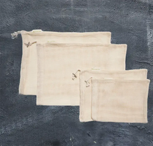 Load image into Gallery viewer, Set of 4 - Organic Cotton Produce Bags