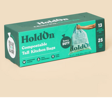 Load image into Gallery viewer, Compostable Tall Kitchen Drawstring Bags (25 Pack) by HoldOn