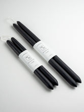 Load image into Gallery viewer, Charcoal | Dipped Beeswax Taper Candles