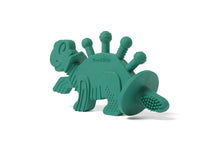 Load image into Gallery viewer, Dibly - Green - Baltic Amber & Natural Rubber Dinosaur Teether with Toothbrush Tail