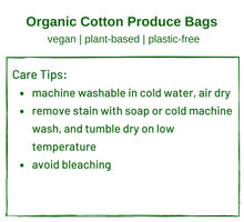 Load image into Gallery viewer, Set of 4 - Organic Cotton Produce Bags