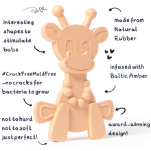 Load image into Gallery viewer, The Little Bamber - Pink - Natural Rubber &amp; Baltic Amber Teething Toy
