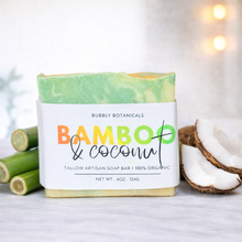 Load image into Gallery viewer, Handcrafted Tallow Soap - Bamboo &amp; Coconut | Fresh Tropical Scent
