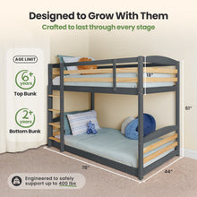 Load image into Gallery viewer, Solid Wood Kids Bunk Bed
