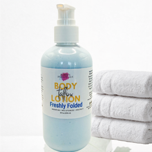 Load image into Gallery viewer, Tallow Body Lotion Freshly Folded | Clean Lavender Vanilla Scent
