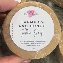 Load image into Gallery viewer, Handcrafted Tallow Soap - Turmeric &amp; Honey Facial Soap | Clear, Glowing Skin
