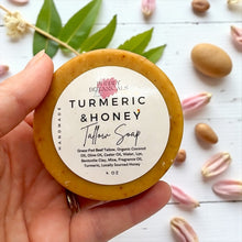 Load image into Gallery viewer, Handcrafted Tallow Soap - Turmeric &amp; Honey Facial Soap | Clear, Glowing Skin
