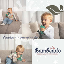 Load image into Gallery viewer, The Little Bamber - Green - Natural Rubber &amp; Baltic Amber Teething Toy
