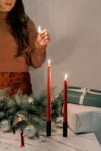 Load image into Gallery viewer, Berry Red | Dipped Beeswax Taper Candles
