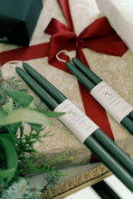 Load image into Gallery viewer, Forest Green | Dipped Beeswax Taper Candles
