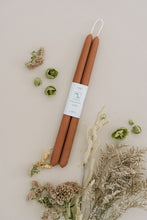 Load image into Gallery viewer, Terra Cotta | Dipped Beeswax Taper Candles

