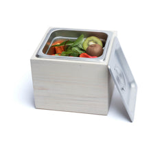 Load image into Gallery viewer, Countertop Compost Bin - Noaway© in Magnolia Wood and Stainless Steel
