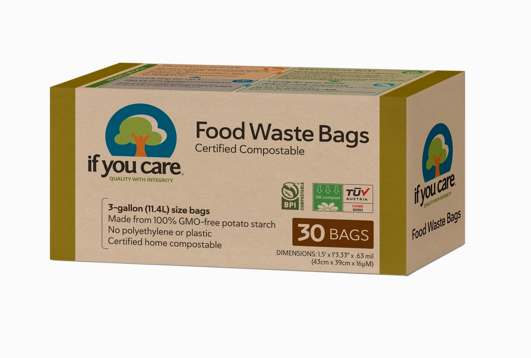 3 Gallon Certified Compostable Food Waste Bags - If You Care