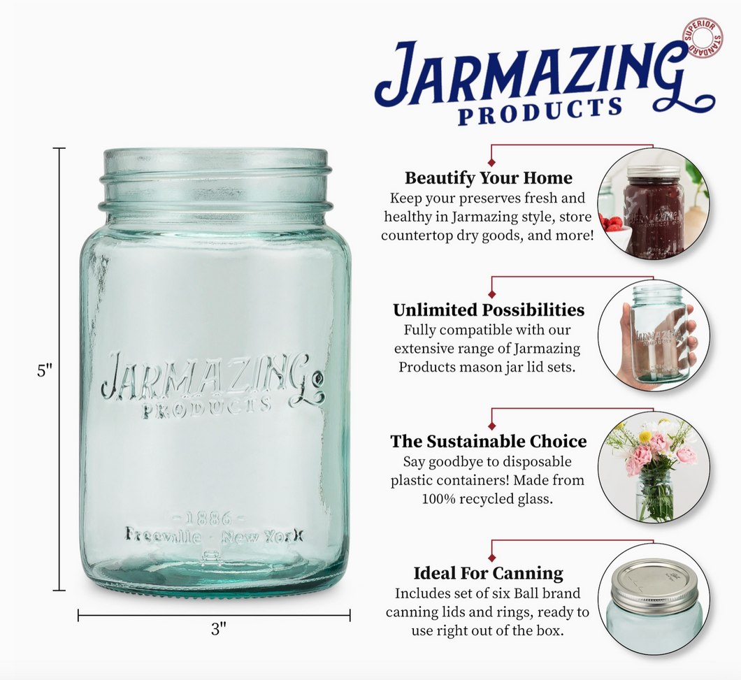 Recycled Glass Mason Jars by Jarmazing