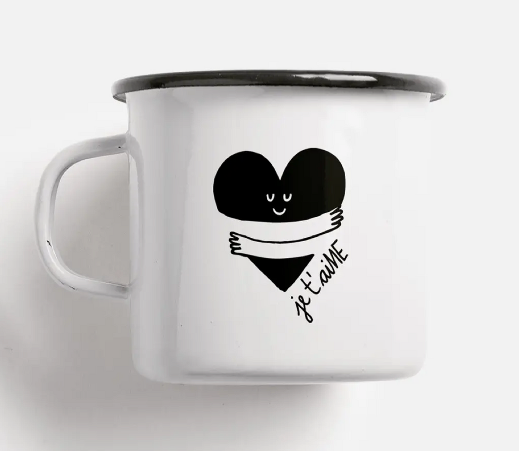 Hand Printed Enamel Mugs by Typealive