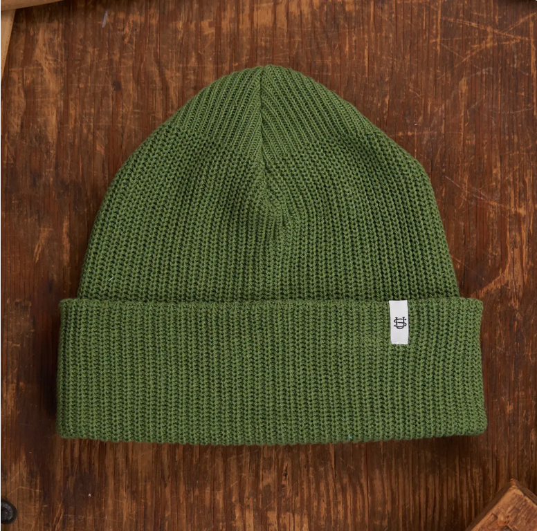 Ulota Moss Green Upcycled Cotton Watchcap by Upstate Stock