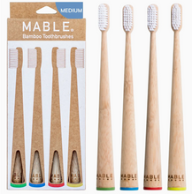 Load image into Gallery viewer, Bamboo Toothbrush By MABLE - Four Pack - Original
