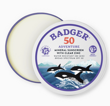 Load image into Gallery viewer, Sunscreen Cream Spf 50, Adventure Tin 2.4oz by Badger
