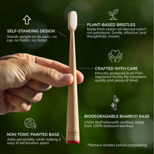 Load image into Gallery viewer, Bamboo Toothbrush By MABLE - Four Pack - Original

