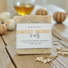 Load image into Gallery viewer, Handcrafted Tallow Soap - Sweet Honey &amp; Oats | Honey Almond Scent
