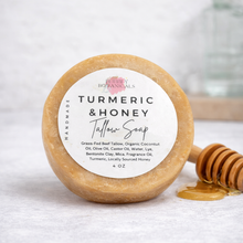 Load image into Gallery viewer, Handcrafted Tallow Soap - Turmeric &amp; Honey Facial Soap | Clear, Glowing Skin
