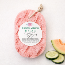 Load image into Gallery viewer, Goat Milk Soap Infused Sponge - Cucumber Melon Scent - Lasts up to 6 weeks
