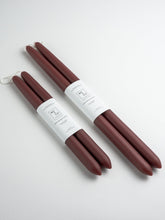 Load image into Gallery viewer, Burgundy | Dipped Beeswax Taper Candles
