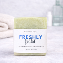 Load image into Gallery viewer, Handcrafted Tallow Soap - Freshly Folded | Clean Lavender Vanilla Scent
