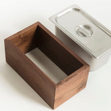 Load image into Gallery viewer, Countertop Compost Bin - Noaway© in Walnut Wood and Stainless Steel
