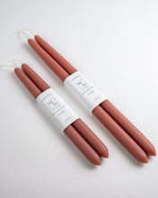 Load image into Gallery viewer, Terra Cotta | Dipped Beeswax Taper Candles
