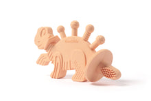 Load image into Gallery viewer, Dibly - Pink - Baltic Amber &amp; Natural Rubber Dinosaur Teether with Toothbrush Tail
