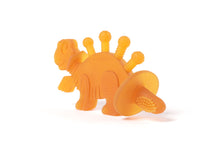 Load image into Gallery viewer, Dibly Amber - Baltic Amber &amp; Natural Rubber Dinosaur Teether with Toothbrush Tail
