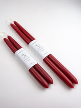 Load image into Gallery viewer, Berry Red | Dipped Beeswax Taper Candles
