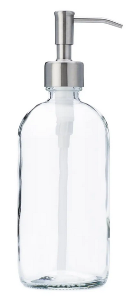 Empty Glass bottle with Metal Pump